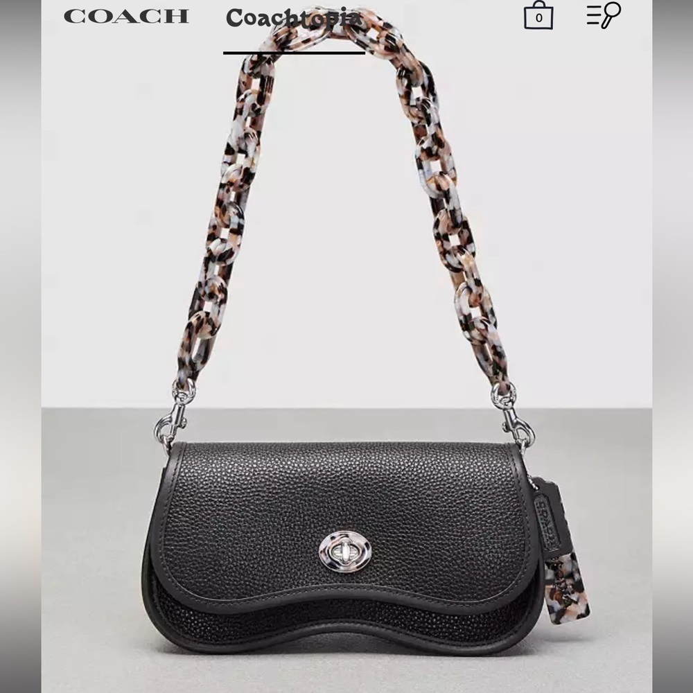 Coach Black Leather Crossbody Bag Micro Dinky - Picture 1 of 16